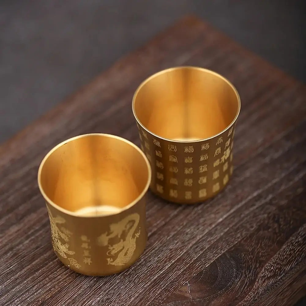 1Pcs Durable Wealth Attracting Brass Tea Cup 6cm Desktop Ornament